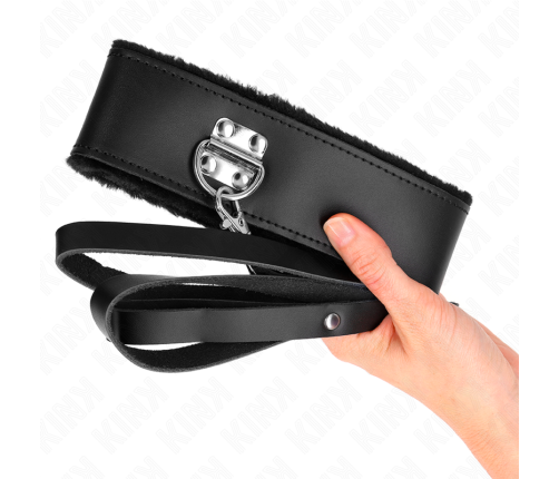 KINK - NECKLACE WITH BELT 116 CM WITH BLACK LEATHER STRAP ADJUSTABLE 40-48 CM X 6 CM