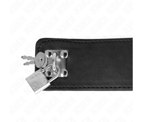 KINK - NECKLACE WITH BELT 65 CM WITH WIDE BLACK STRAP ADJUSTABLE 33.5-41 CM X 5 CM