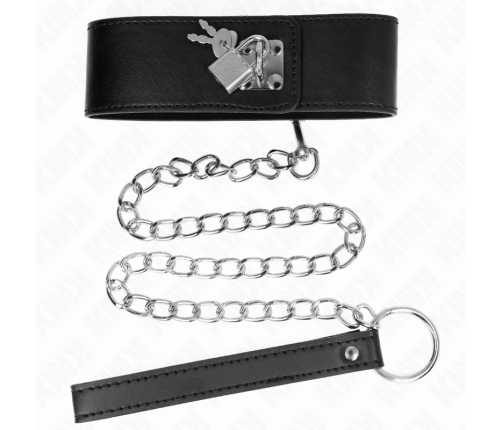 KINK - NECKLACE WITH BELT 65 CM WITH WIDE BLACK STRAP ADJUSTABLE 33.5-41 CM X 5 CM