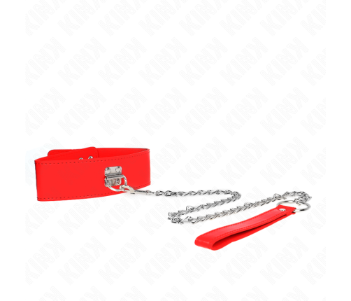 KINK - NECKLACE WITH BELT 65 CM WITH WIDE RED STRAP ADJUSTABLE 33.5-41 CM X 5 CM