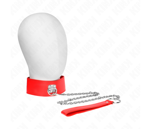 KINK - NECKLACE WITH BELT 65 CM WITH WIDE RED STRAP ADJUSTABLE 33.5-41 CM X 5 CM