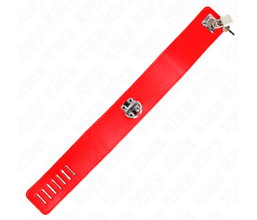 KINK - NECKLACE WITH BELT 65 CM WITH WIDE RED STRAP ADJUSTABLE 33.5-41 CM X 5 CM