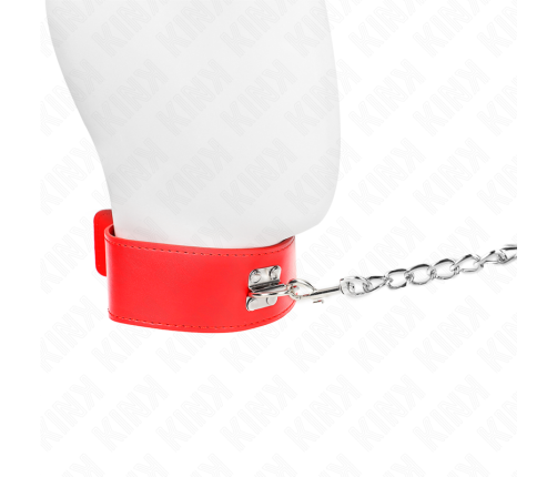 KINK - NECKLACE WITH BELT 65 CM WITH WIDE RED STRAP ADJUSTABLE 33.5-41 CM X 5 CM