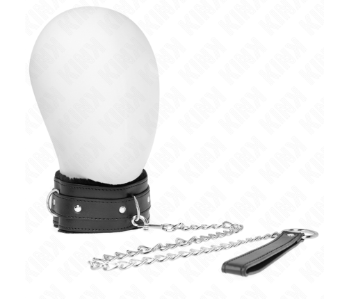 KINK - COLLAR WITH LEASH 65 CM WITH RESTRICTIONS BLACK 36-42 CM X 5.5 CM