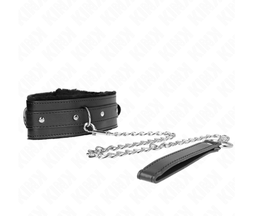 KINK - COLLAR WITH LEASH 65 CM WITH RESTRICTIONS BLACK 36-42 CM X 5.5 CM
