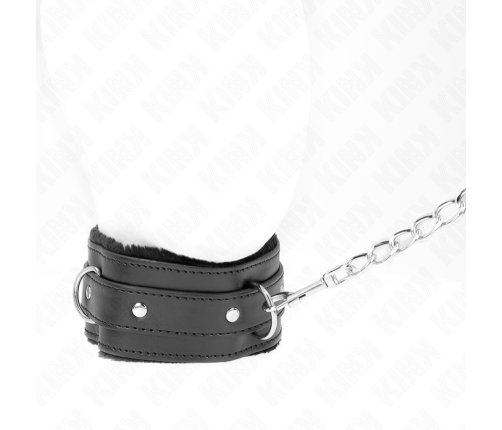 KINK - COLLAR WITH LEASH 65 CM WITH RESTRICTIONS BLACK 36-42 CM X 5.5 CM