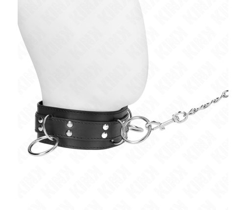 KINK - 3 RING SLAVERY NECKLACE WITH STRAP 80 CM 53 X 5 CM