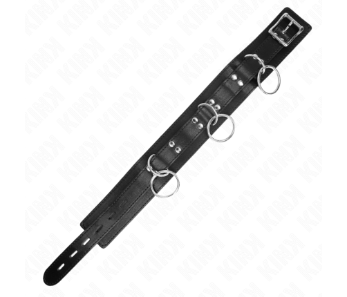 KINK - 3 RING SLAVERY NECKLACE WITH STRAP 80 CM 53 X 5 CM