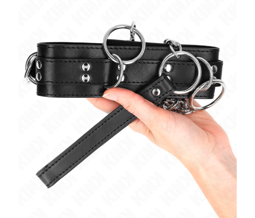 KINK - 3 RING SLAVERY NECKLACE WITH STRAP 80 CM 53 X 5 CM