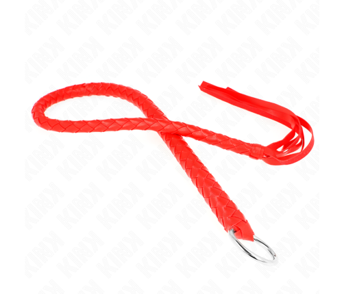 KINK - SNAKE WHIP WITH RED HAND RING 65 CM