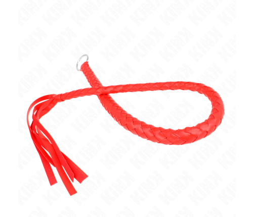 KINK - SNAKE WHIP WITH RED HAND RING 65 CM