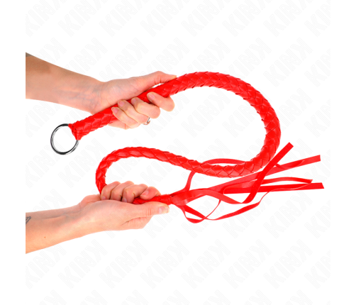 KINK - SNAKE WHIP WITH RED HAND RING 65 CM