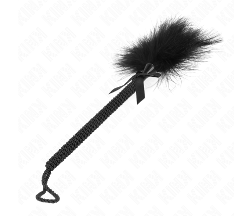 KINK - NYLON ROPE WAND WITH TICKLE FEATHERS AND BLACK BOW 25 CM