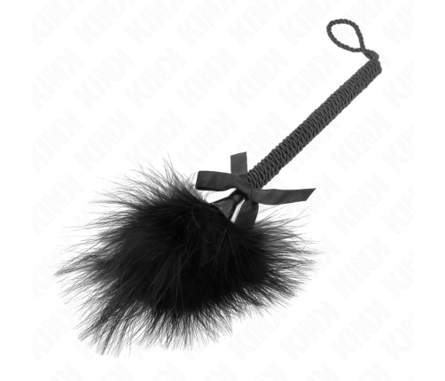 KINK - NYLON ROPE WAND WITH TICKLE FEATHERS AND BLACK BOW 25 CM