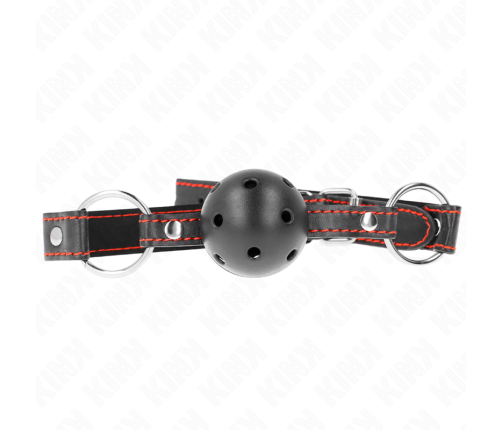 KINK - HOLLOW HARD BLACK BALL GAG MODEL 2 65 x 2.5 CM