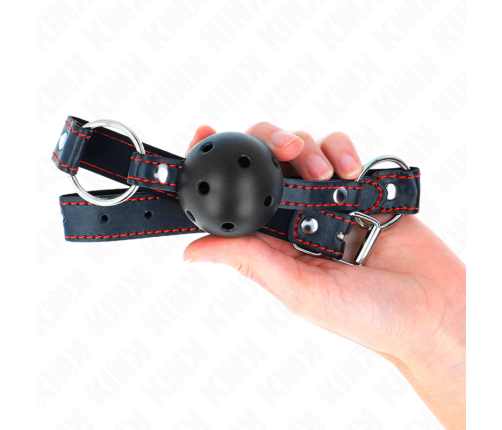 KINK - HOLLOW HARD BLACK BALL GAG MODEL 2 65 x 2.5 CM