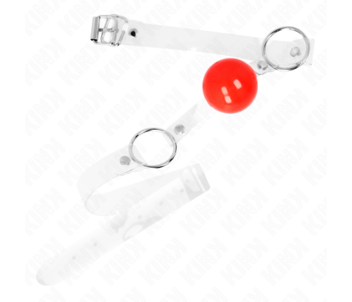 KINK - RED TRANSPARENT PVC BALL 4 CM GAG ADJUSTABLE