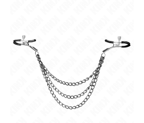KINK - NIPPLE CLAMPS WITH 3 CHAINS BLACK 20/23/28 CM