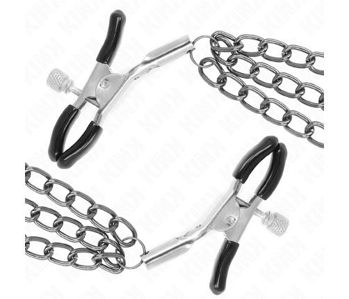 KINK - NIPPLE CLAMPS WITH 3 CHAINS BLACK 20/23/28 CM