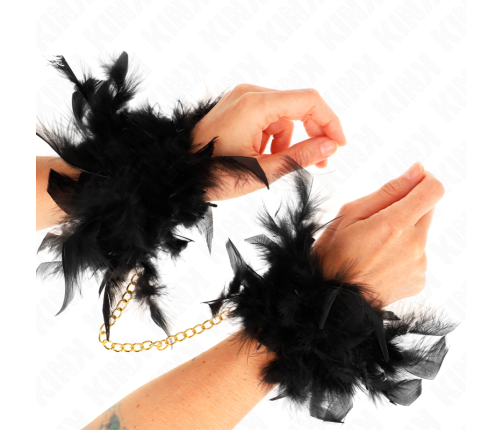 KINK - FEATHER HAND CUFFS WITH GOLD CHAIN MODEL 1