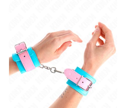 KINK - CUTE WRIST RESTRAINTS BLUE / PINK ADJUSTABLE 16-28 CM X 5 CM