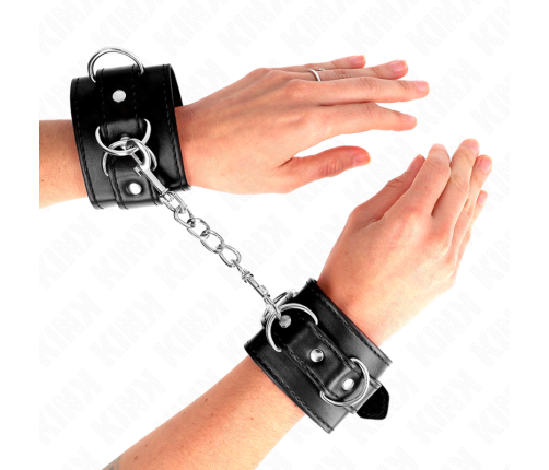KINK - 3 D-RING WRIST RESTRAINTS ADJUSTABLE BLACK 17.5-25 CM X 6 CM
