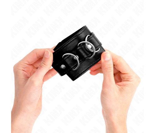 KINK - 3 D-RING WRIST RESTRAINTS ADJUSTABLE BLACK 17.5-25 CM X 6 CM