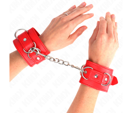 KINK - 3 D-RING WRIST RESTRAINTS ADJUSTABLE RED 17.5-25 CM X 6 CM