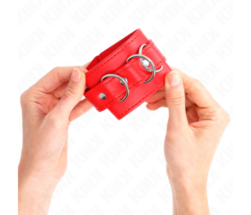 KINK - 3 D-RING WRIST RESTRAINTS ADJUSTABLE RED 17.5-25 CM X 6 CM