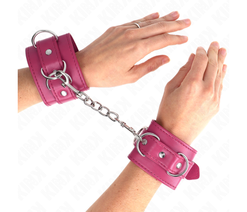 KINK - 3 D-RING WRIST RESTRAINTS ADJUSTABLE PINK 17.5-25 CM X 6 CM