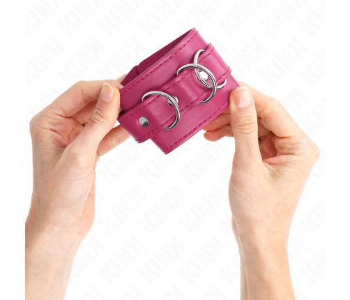KINK - 3 D-RING WRIST RESTRAINTS ADJUSTABLE PINK 17.5-25 CM X 6 CM