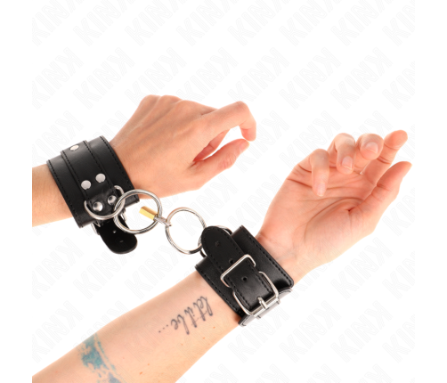 KINK - O-RING LOCKED WRIST RESTRAINTS BLACK ADJUSTABLE 20-28 CM X 5.5 CM