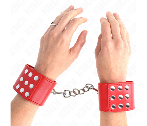 KINK - WRIST RESTRAINTS WITH SNAP FASTEN RED ADJUSTABLE 19-24 CM X 5.5 CM