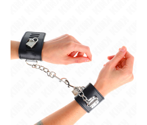 KINK - WRIST RESTRAINTS WITH PADLOCK CLOSURE BLACK ADJUSTABLE 16-23 CM X 5.5 CM