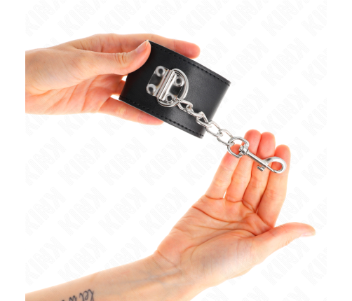 KINK - WRIST RESTRAINTS WITH PADLOCK CLOSURE BLACK ADJUSTABLE 16-23 CM X 5.5 CM