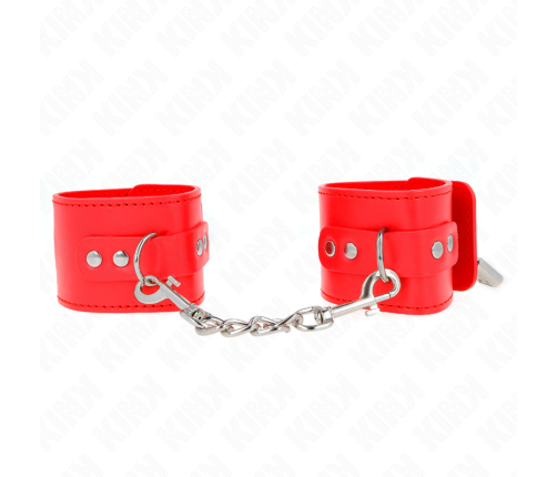 KINK - WRIST RESTRAINTS WITH PADLOCK CLOSURE RED ADJUSTABLE 16-23 CM X 5.5 CM