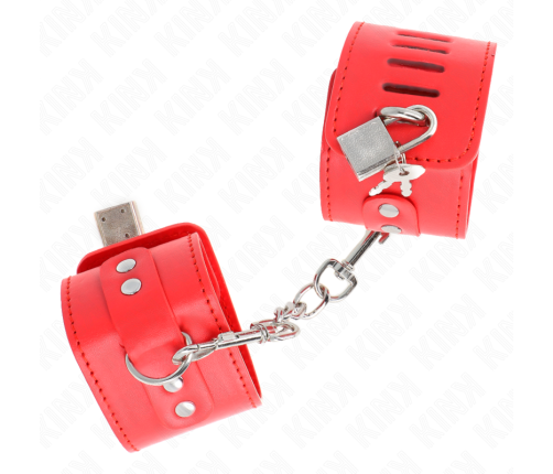 KINK - WRIST RESTRAINTS WITH PADLOCK CLOSURE RED ADJUSTABLE 16-23 CM X 5.5 CM