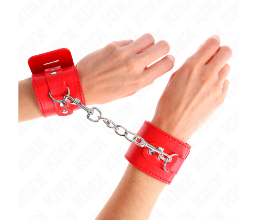 KINK - WRIST RESTRAINTS WITH PADLOCK CLOSURE RED ADJUSTABLE 16-23 CM X 5.5 CM