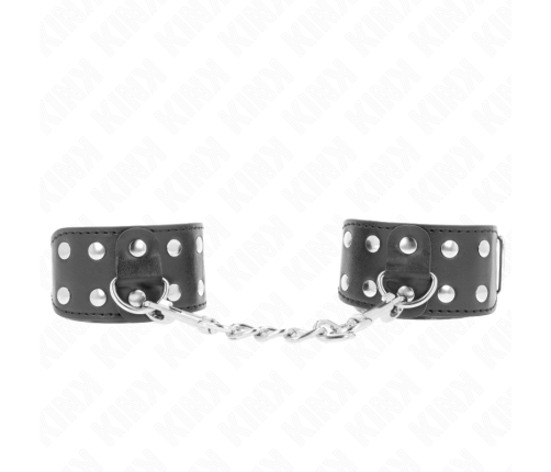 KINK - WRISTBANDS WITH DOUBLE LINE OF ADJUSTABLE STUDS BLACK