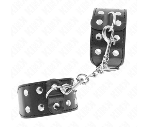 KINK - WRISTBANDS WITH DOUBLE LINE OF ADJUSTABLE STUDS BLACK