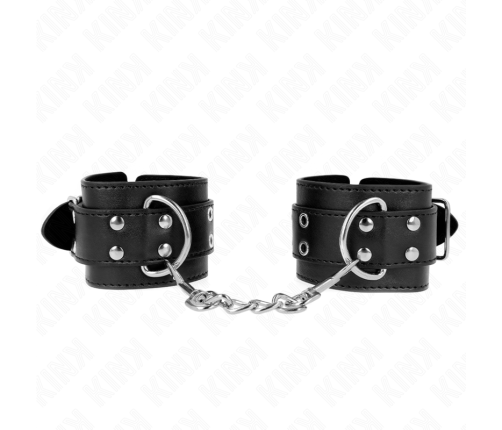 KINK - DOUBLE BUCKLE WRIST RESTRAINTS BLACK ADJUSTABLE 19-26 CM