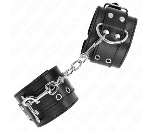 KINK - DOUBLE BUCKLE WRIST RESTRAINTS BLACK ADJUSTABLE 19-26 CM