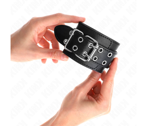 KINK - DOUBLE BUCKLE WRIST RESTRAINTS BLACK ADJUSTABLE 19-26 CM