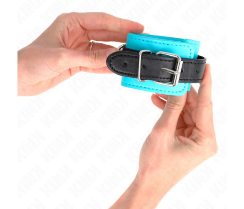 KINK - HOOK WRIST RESTRAINTS BLUE FUR LINED ADJUSTABLE 20-28 CM X 5.5 CM