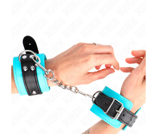 KINK - HOOK WRIST RESTRAINTS BLUE FUR LINED ADJUSTABLE 20-28 CM X 5.5 CM