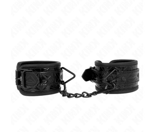 KINK - DIAMOND PATTERN WRIST RESTRAINTS BLACK ADJUSTABLE 17-26 CM X 5.5 CM