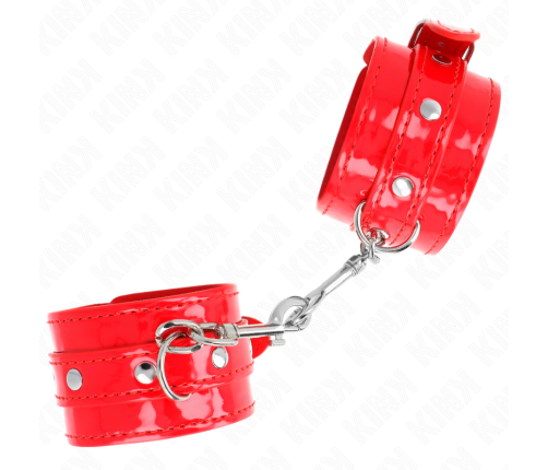 KINK - SHINY HAND CUFFS RED ADJUSTABLE 23-33 CM