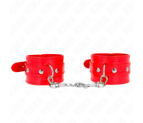 KINK - SHINY HAND CUFFS RED ADJUSTABLE 23-33 CM
