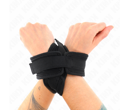 KINK - CROSS CUFFS BLACK 34 X 5.5 CM