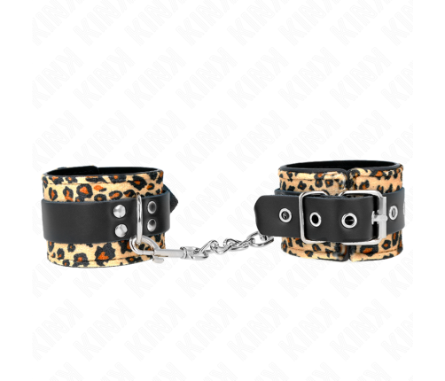 KINK - LEOPARD REAL LEATHER WRIST RESTRAINT ADJUSTABLE 18-29 CM X 5.5 CM